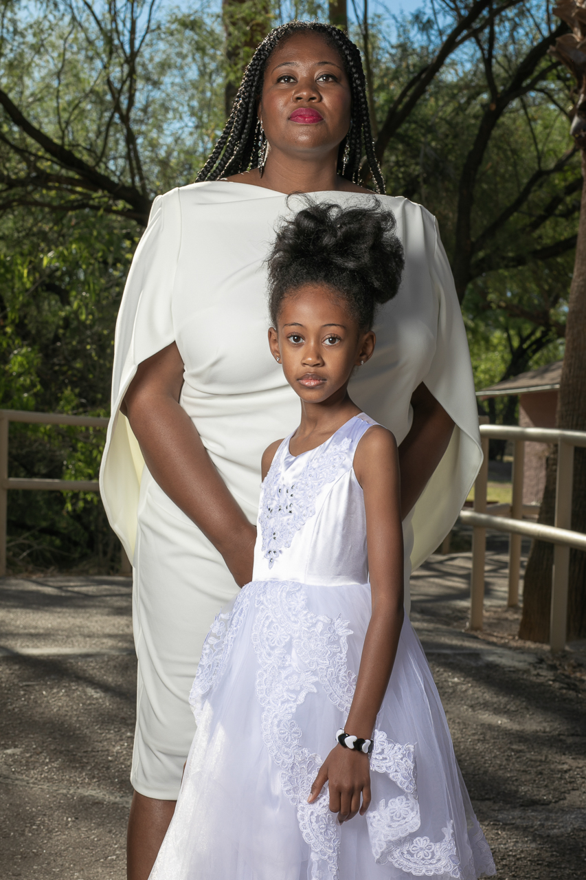 Early Sunday morning portrait session with mother Lakilia and daughter Eman at Agua Caliente Park in Tucson, AZ