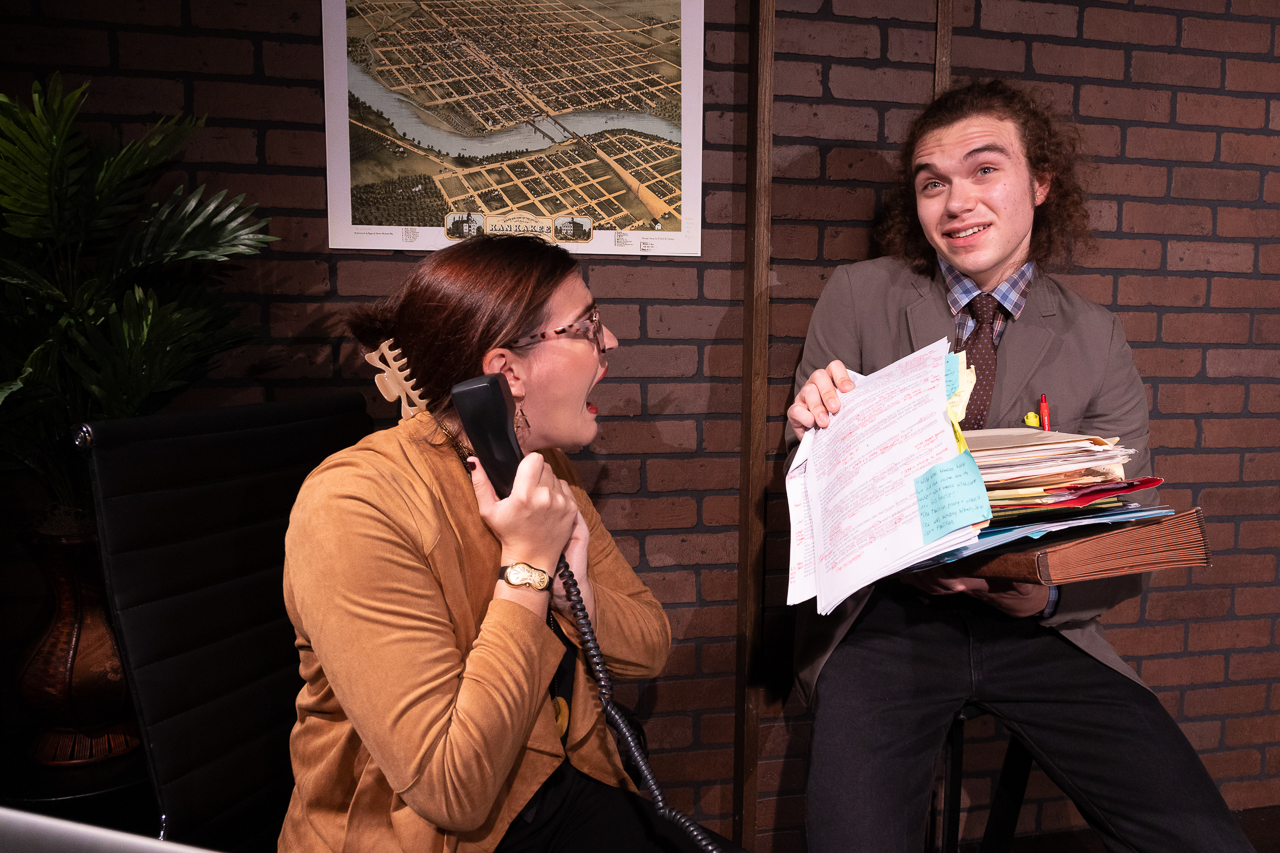 Promotional images for Invisible Theater's production of The Lifespan of a Fact.