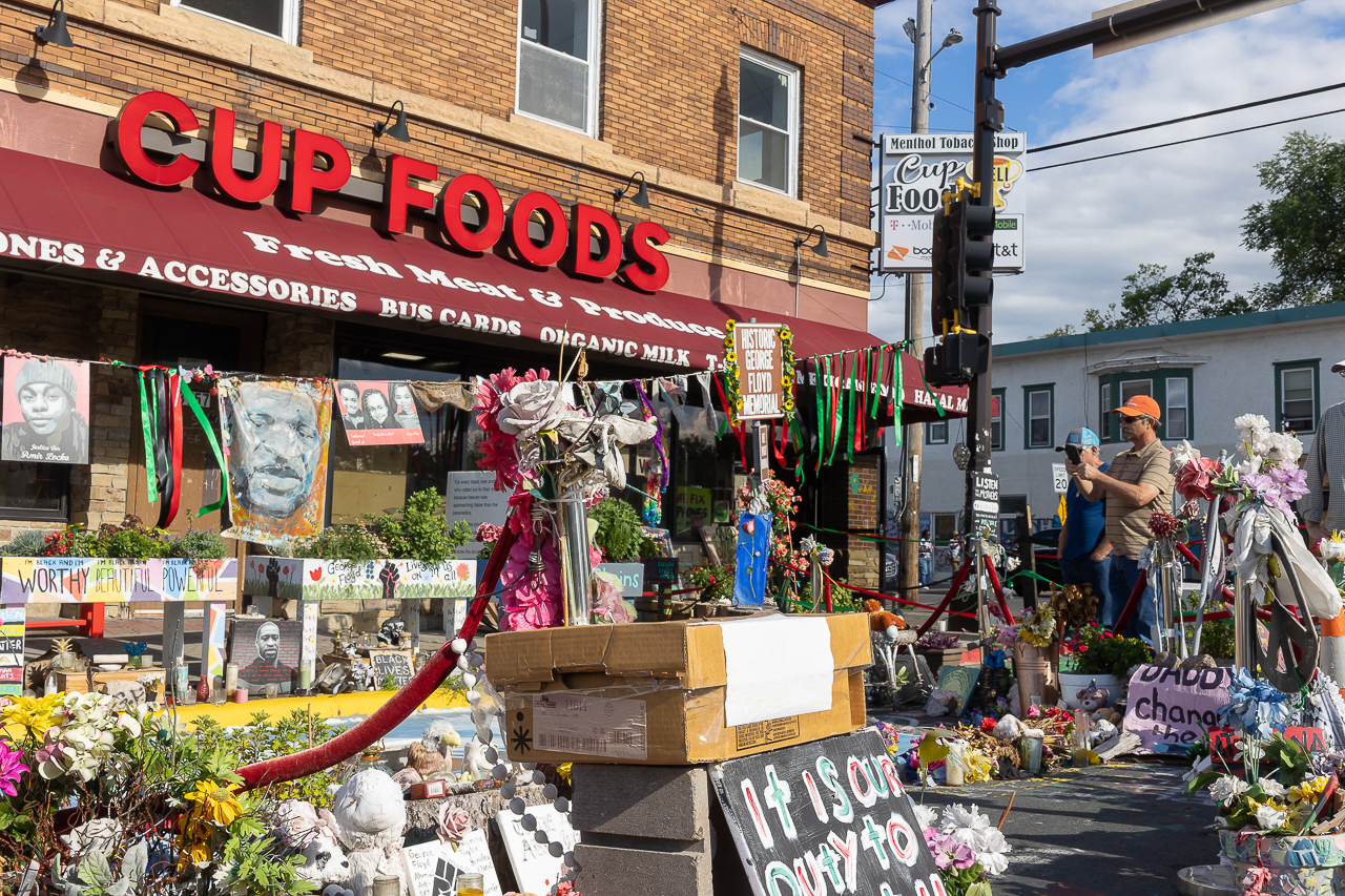 July 2022. I visited George Floyd Memorial Square to pay my respects and learn from the local community members about the physical and economic impact of his death in the neighborhood