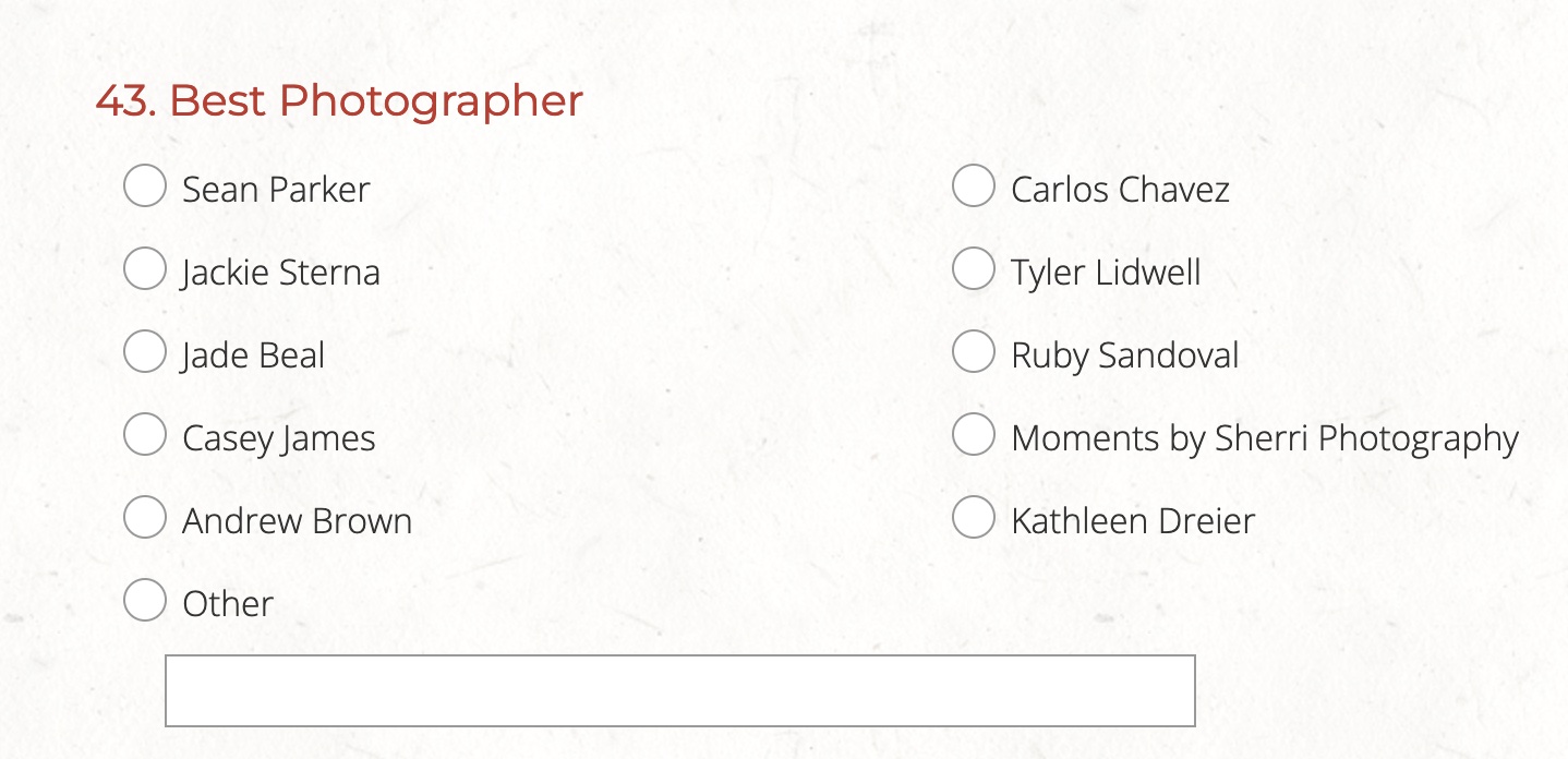 Voting form for 2024's Tucson Weekly's annual Best of Tucson Photographers - Kathleen Dreier Photography