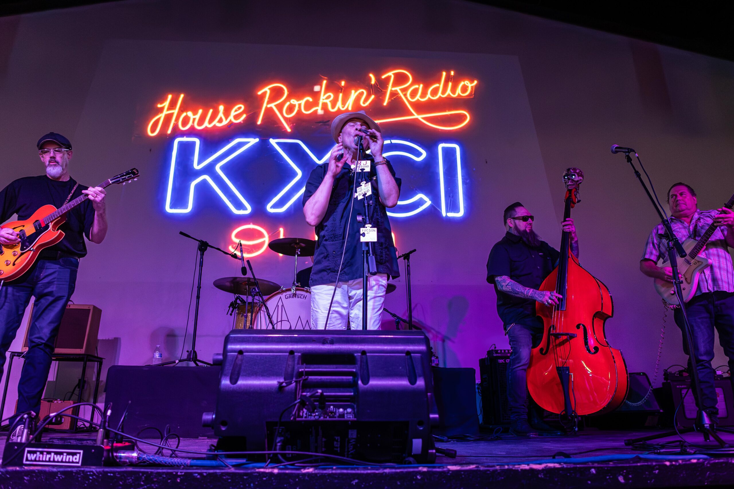 Headliner harmonica blues musician, R.J. Mischo & his Red Hot Blues Band perform at the KXCI House Rockin Blues concert at El Casino Ballroom. Image by Kathleen Dreier Photography.