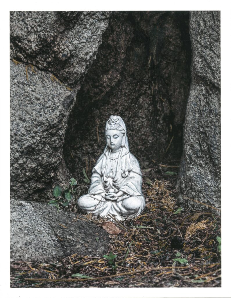 Quan Yin hand-colorized print by Kathleen Dreier Photography, 2024.